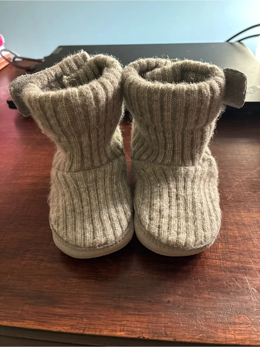 UGG Baby Skylar Slip On  Knit Booties - Gray